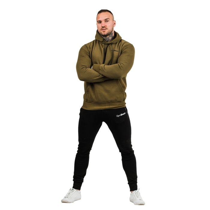 Men‘s Athlete Hoodie Military Green Black - GymBeam M