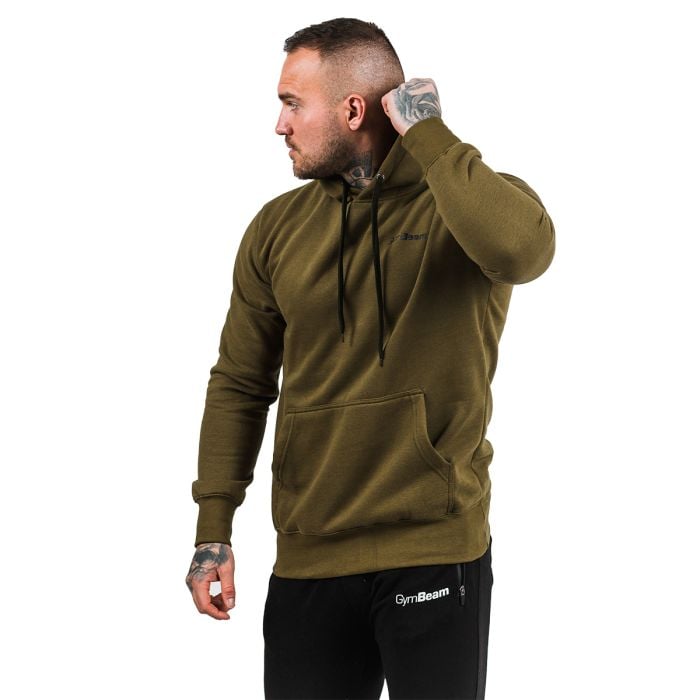 Men‘s Athlete Hoodie Military Green Black - GymBeam M