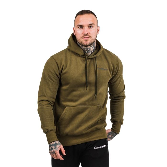 Men‘s Athlete Hoodie Military Green Black - GymBeam M