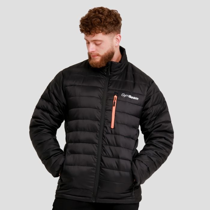 Men‘s Puffer Jacket Black/Orange - GymBeam XL