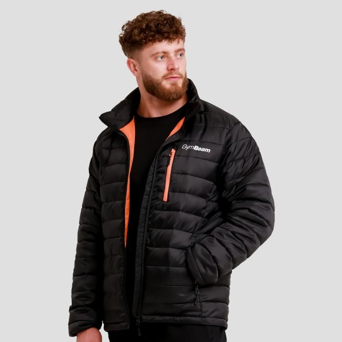 Men‘s Puffer Jacket Black/Orange - GymBeam XL