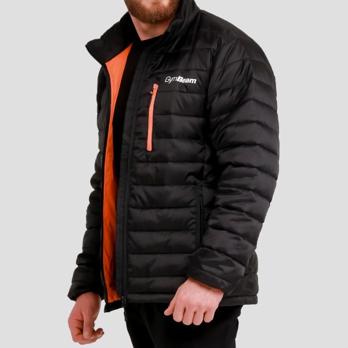 Men‘s Puffer Jacket Black/Orange - GymBeam XL