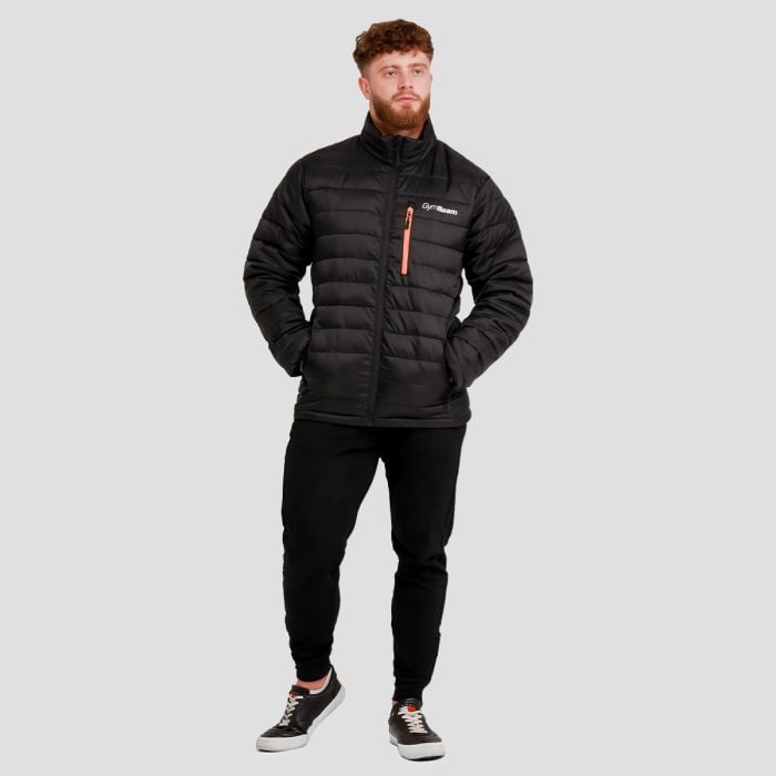Men‘s Puffer Jacket Black/Orange - GymBeam XL