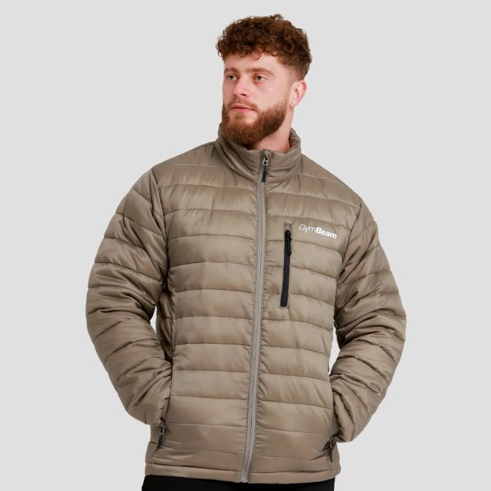 Men‘s Puffer Jacket Vetiver/Black - GymBeam L