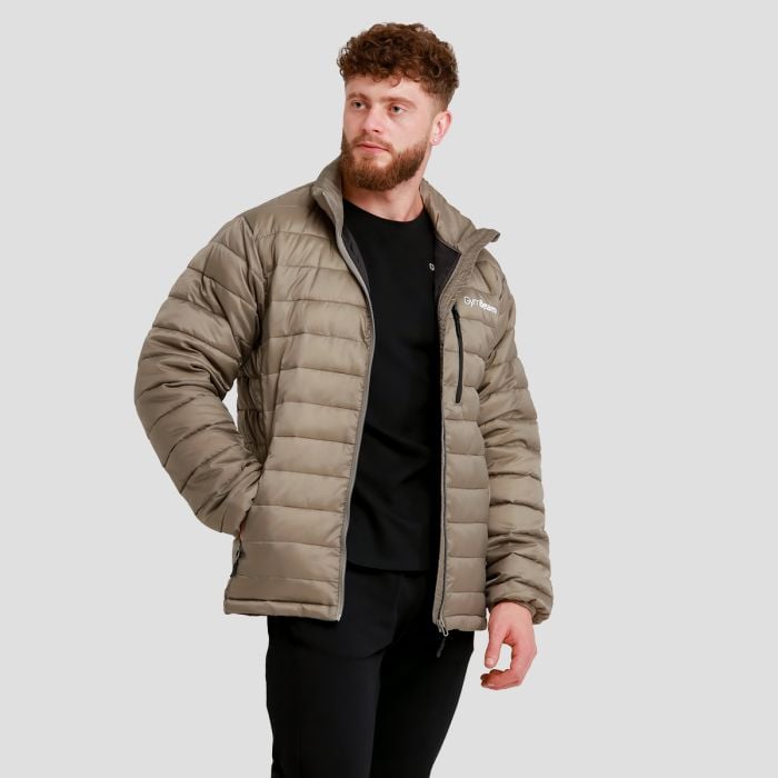 Men‘s Puffer Jacket Vetiver/Black - GymBeam L