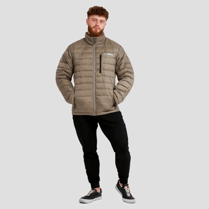 Men‘s Puffer Jacket Vetiver/Black - GymBeam L