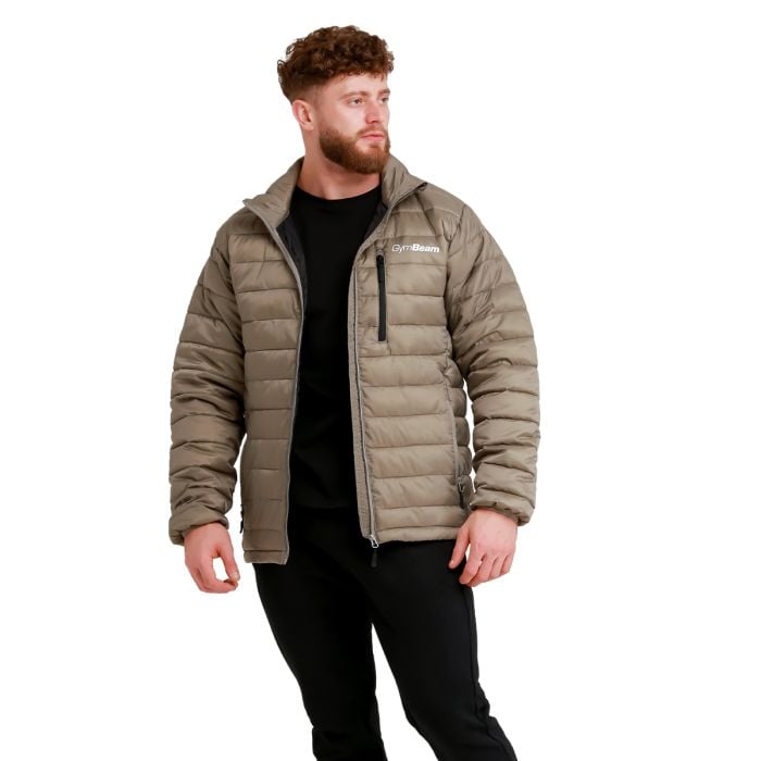 Men‘s Puffer Jacket Vetiver/Black - GymBeam L