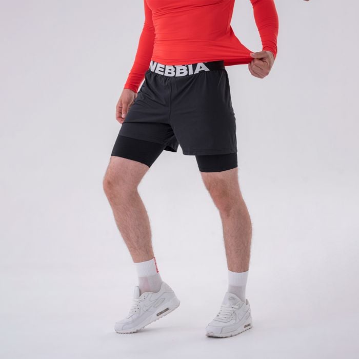 Men‘s Shorts Double-Layer Black - NEBBIA