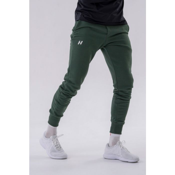Men‘s Sweatpants Slim Reset Dark Green - NEBBIA