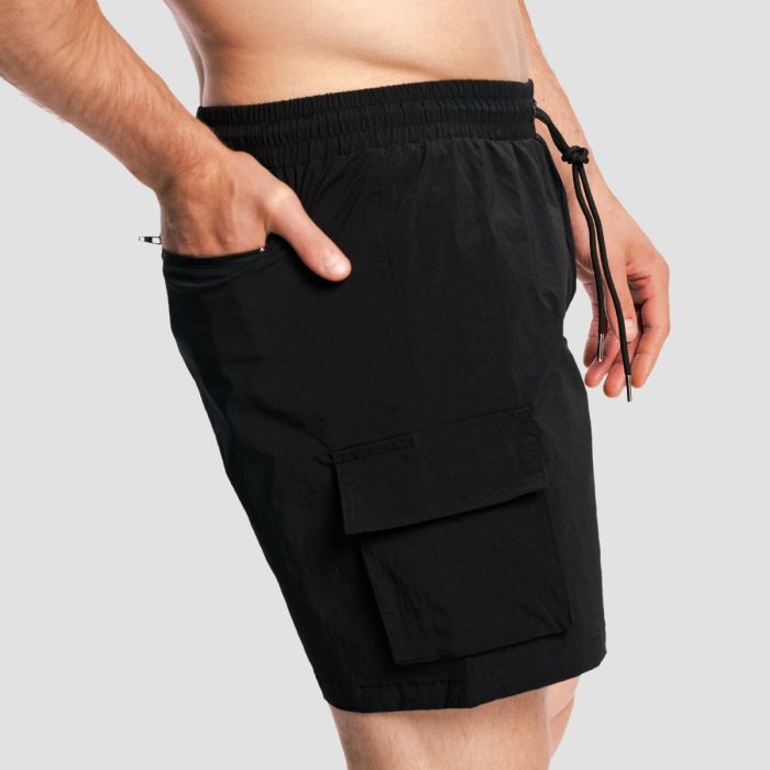 Men‘s Swim Cargo Shorts Black - GymBeam XXXL
