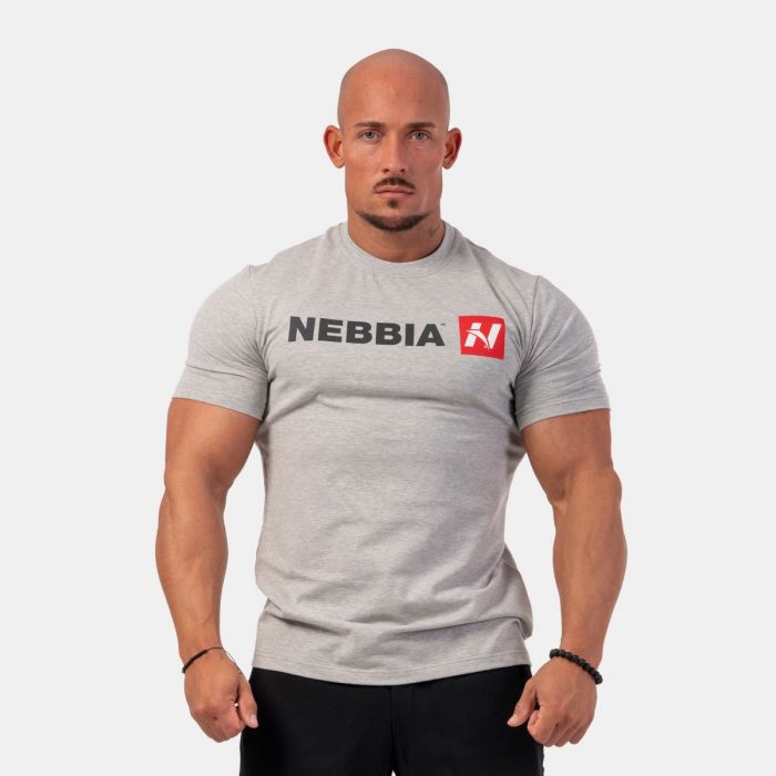 Men‘s T-shirt Red “N“ Light Grey - NEBBIA