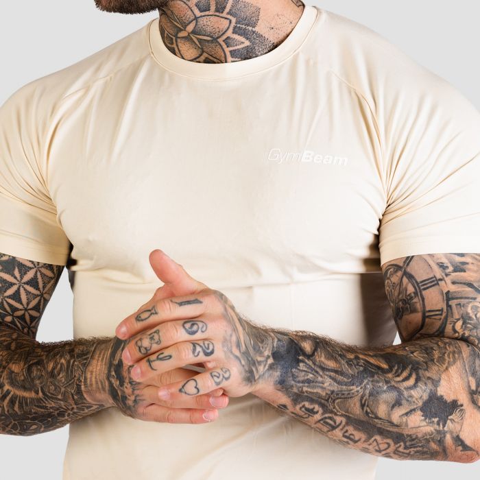 TRN Fitted T-Shirt Sand - GymBeam XXXL