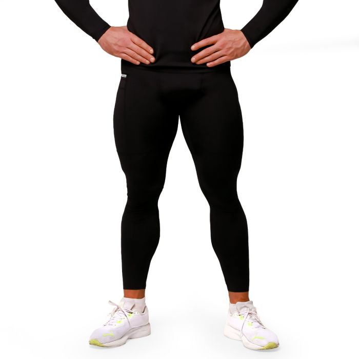 Mid Compression Leggings Black - GymBeam XXXL