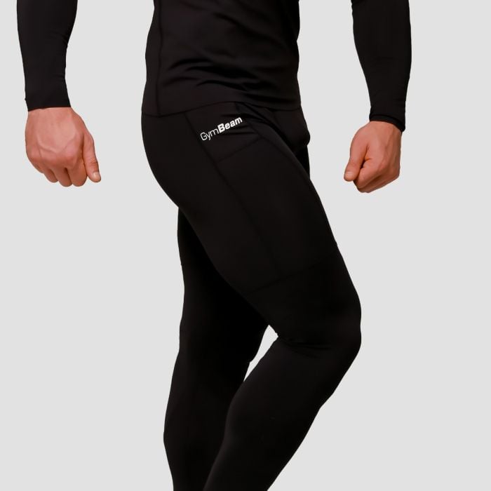 Mid Compression Leggings Black - GymBeam XXXL