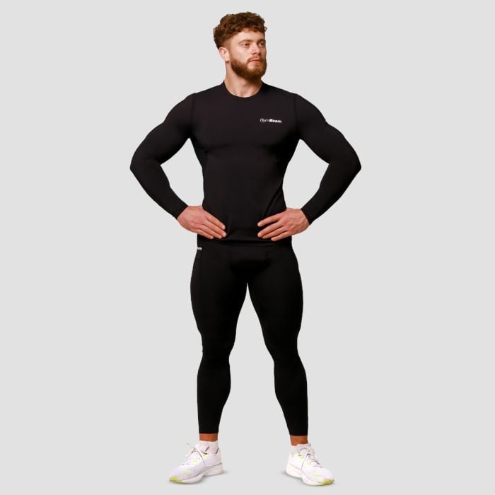 Mid Compression Long Sleeve T-Shirt Black - GymBeam M