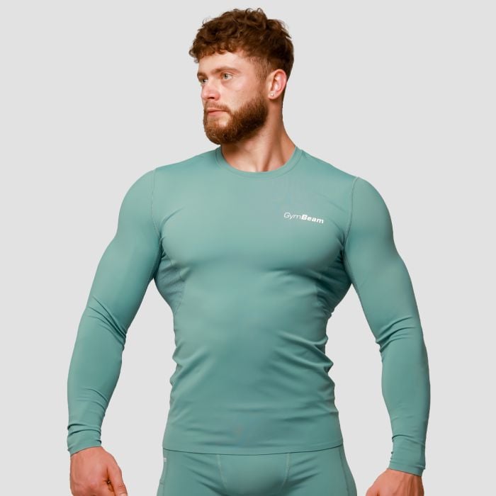Mid Compression Long Sleeve T-Shirt Blue - GymBeam L