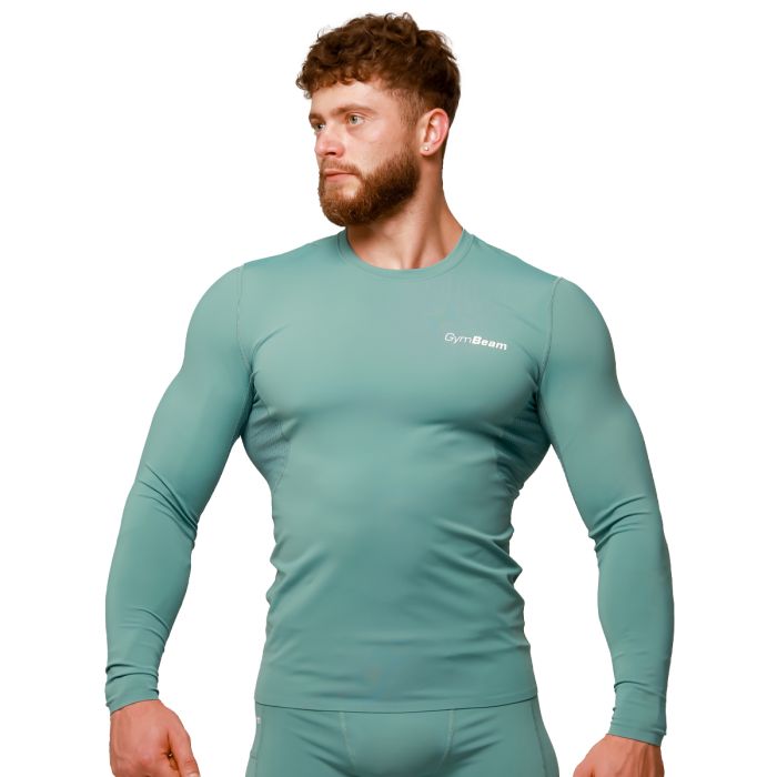 Mid Compression Long Sleeve T-Shirt Blue - GymBeam L