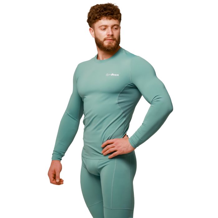 Mid Compression Long Sleeve T-Shirt Blue - GymBeam L