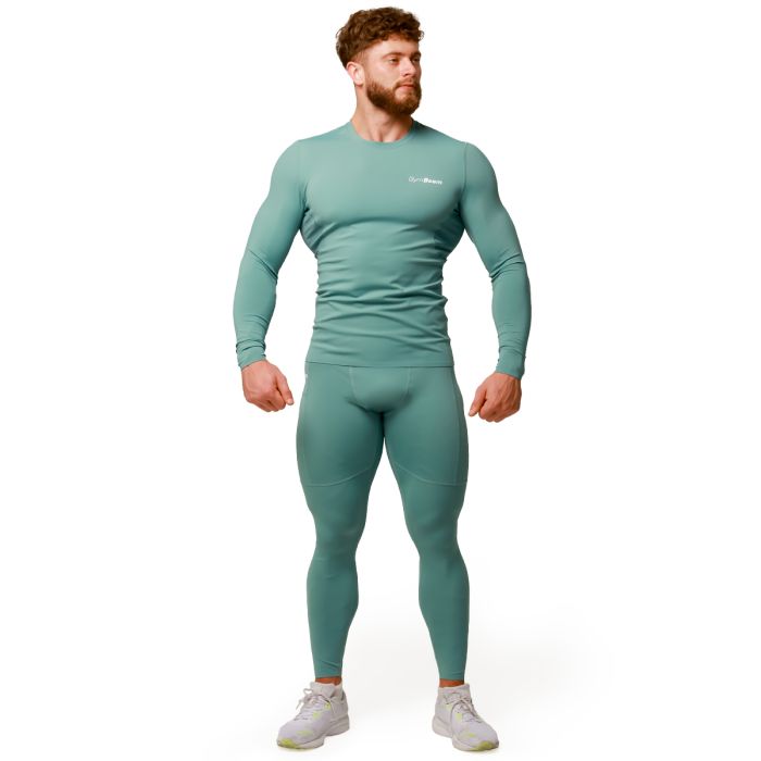 Mid Compression Long Sleeve T-Shirt Blue - GymBeam L