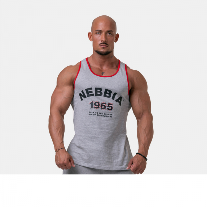 Men‘s tank top Old school muscle Grey - NEBBIA