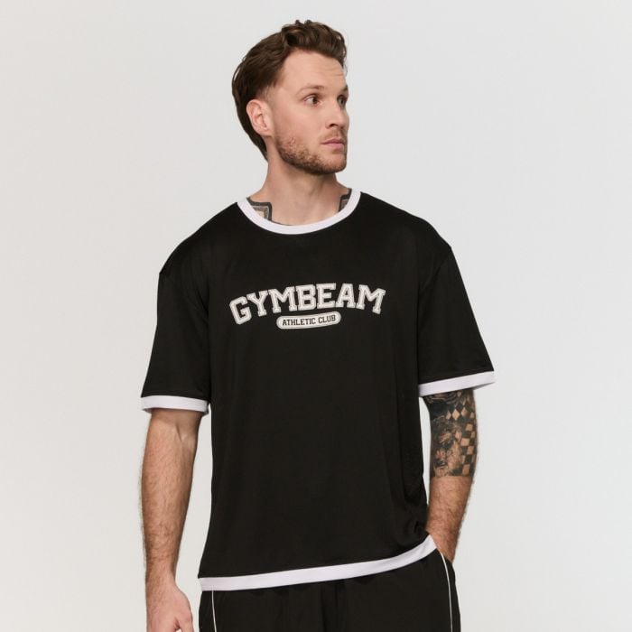 Oversized Varsity Black T-shirt - GymBeam M