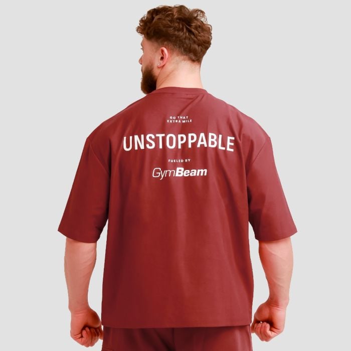 Unstoppable Oversized T-Shirt Red - GymBeam L