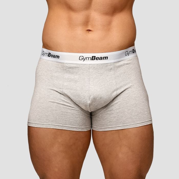 Men‘s Essentials Boxers 3Pack Grey - GymBeam XXXL