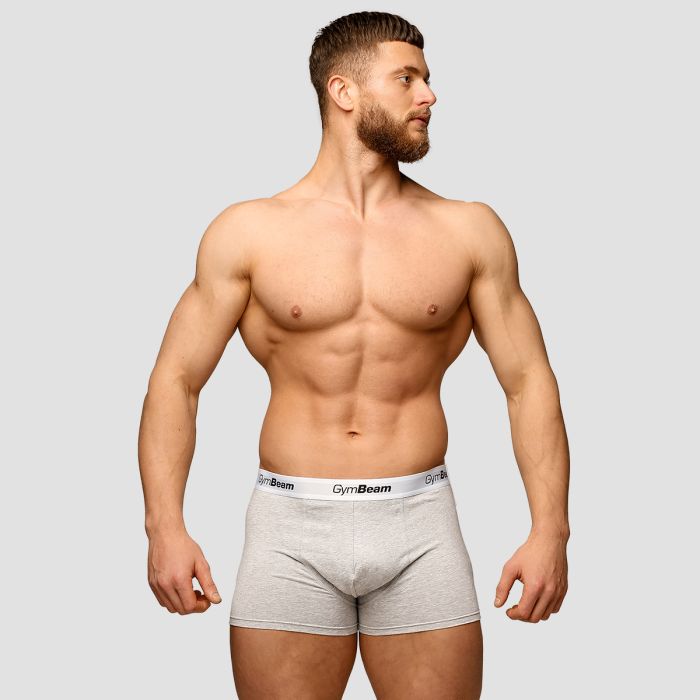 Men‘s Essentials Boxers 3Pack Grey - GymBeam XXXL