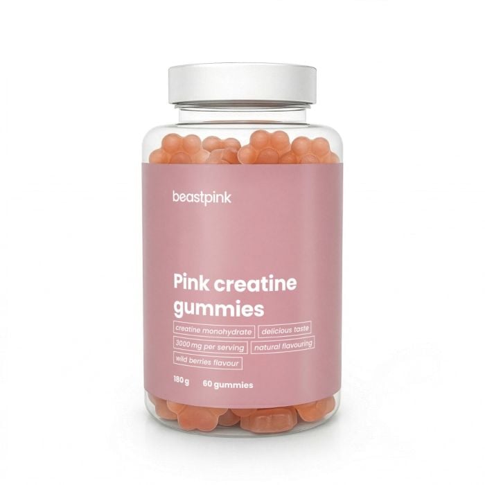 Pink creatine gummies - BeastPink - GymBeam 60 caps
