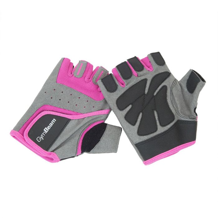 Fitness gloves pink-grey - GymBeam