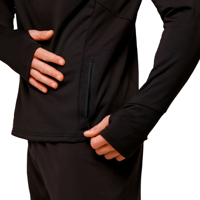 Pulse 1/2 Zip Running Sweatshirt Black - GymBeam L