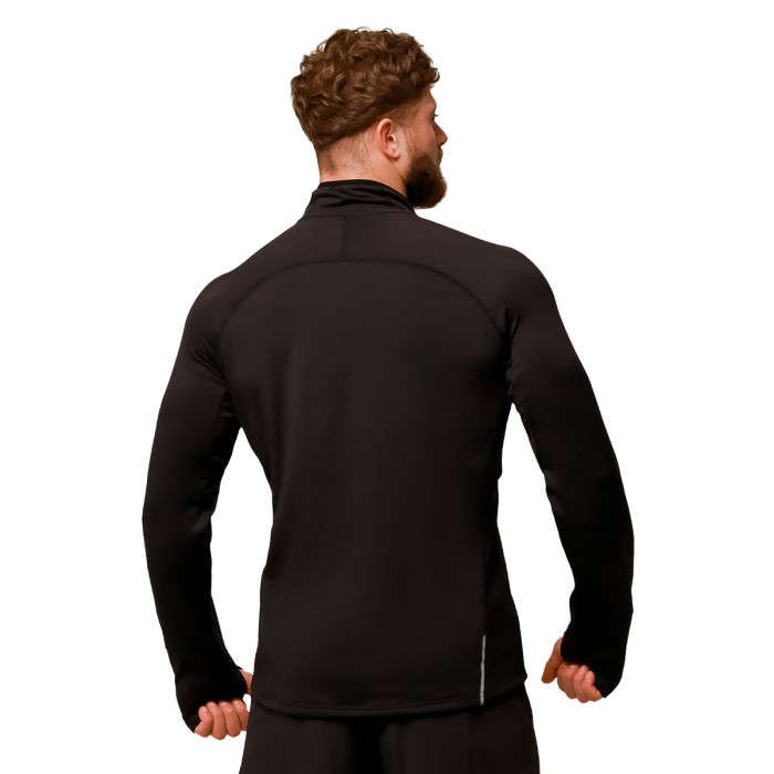 Pulse 1/2 Zip Running Sweatshirt Black - GymBeam L