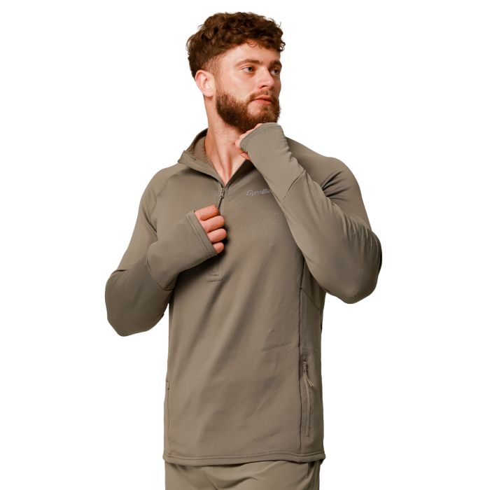 Pulse 1/2 Zip Running Sweatshirt Vetiver - GymBeam XXL