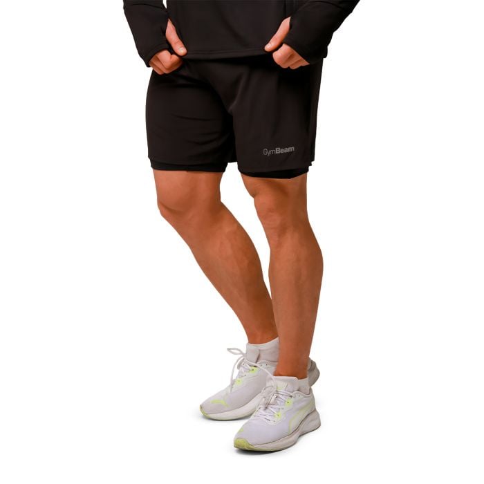 Pulse 2in1 Running Shorts Black - GymBeam M