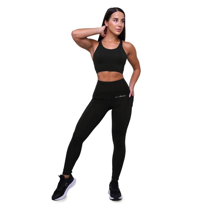 Pulse Running Sports Bra Black - GymBeam L