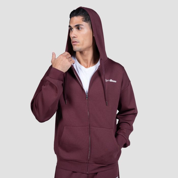 Relay Zip Hoodie Fig - GymBeam XXL