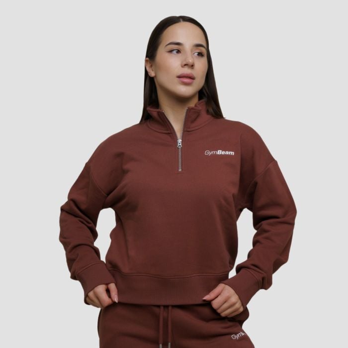 Women‘s Agile 1/2 Zip Jumper Root - GymBeam XL