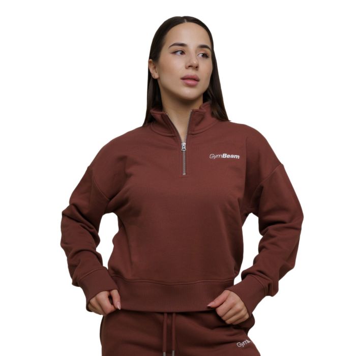 Women‘s Agile 1/2 Zip Jumper Root - GymBeam XL