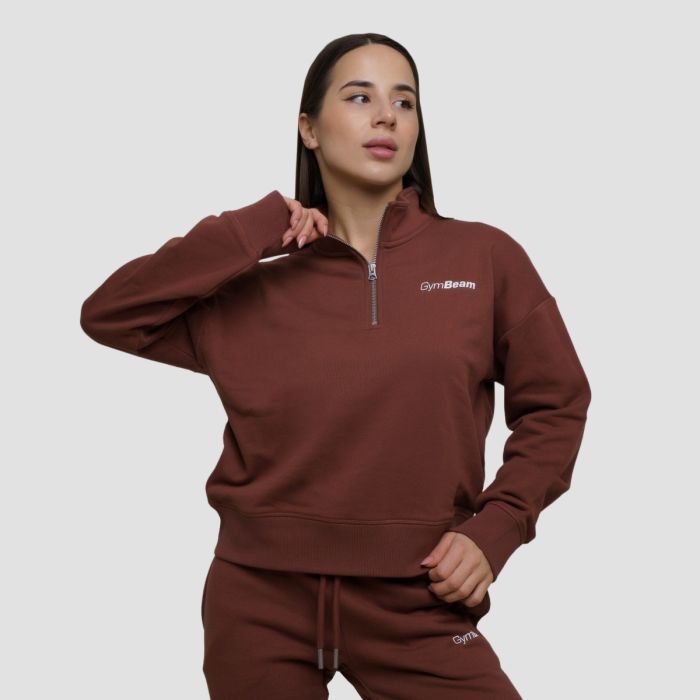Women‘s Agile 1/2 Zip Jumper Root - GymBeam XL