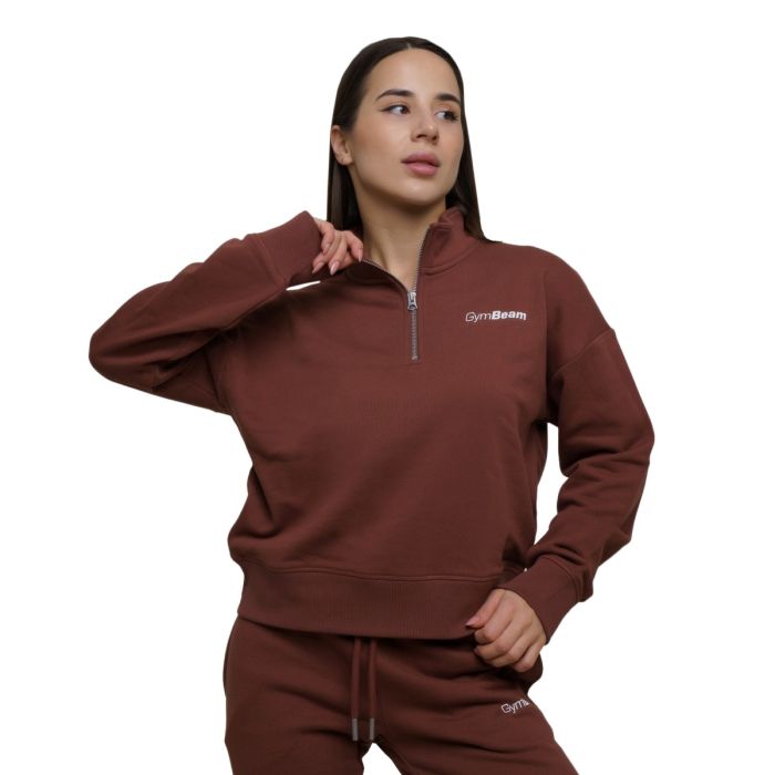 Women‘s Agile 1/2 Zip Jumper Root - GymBeam XL