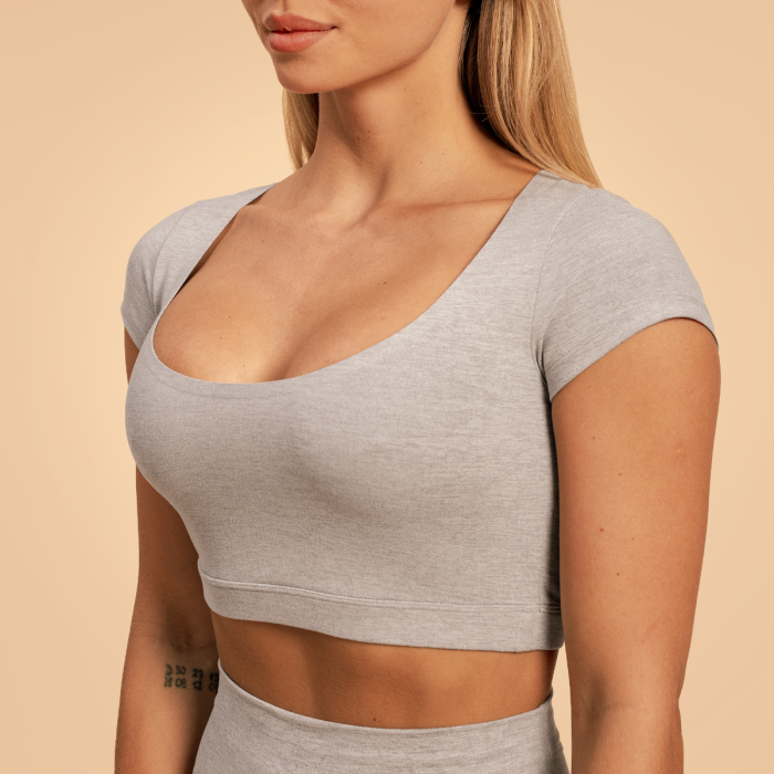 Women‘s Sense Cropped T-Shirt Grey - BeastPink L