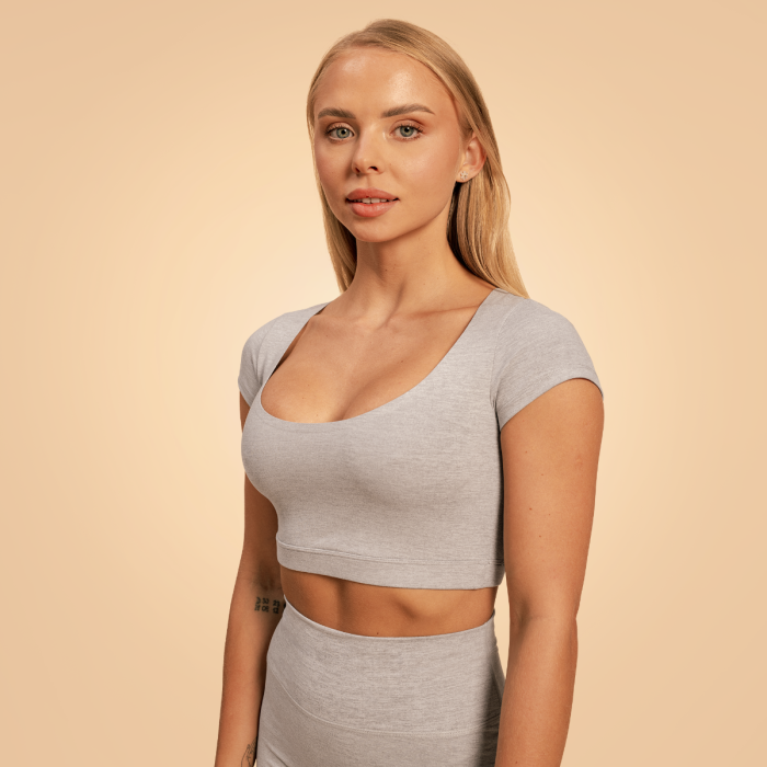 Women‘s Sense Cropped T-Shirt Grey - BeastPink L