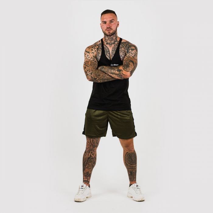 Men’s Vertical Shorts Military Green - GymBeam L