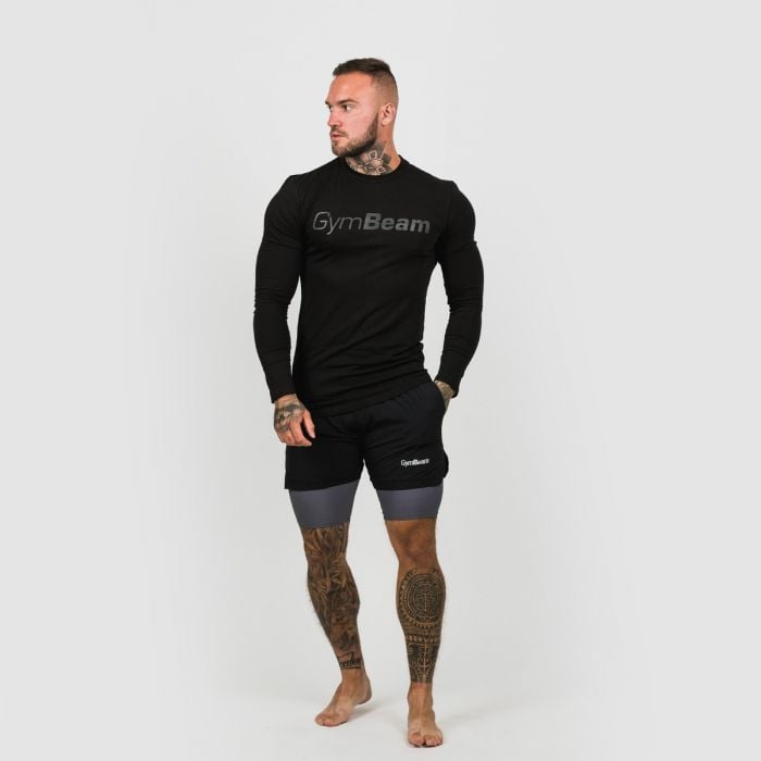 Men‘s 2in1 Shorts Black Grey - GymBeam M