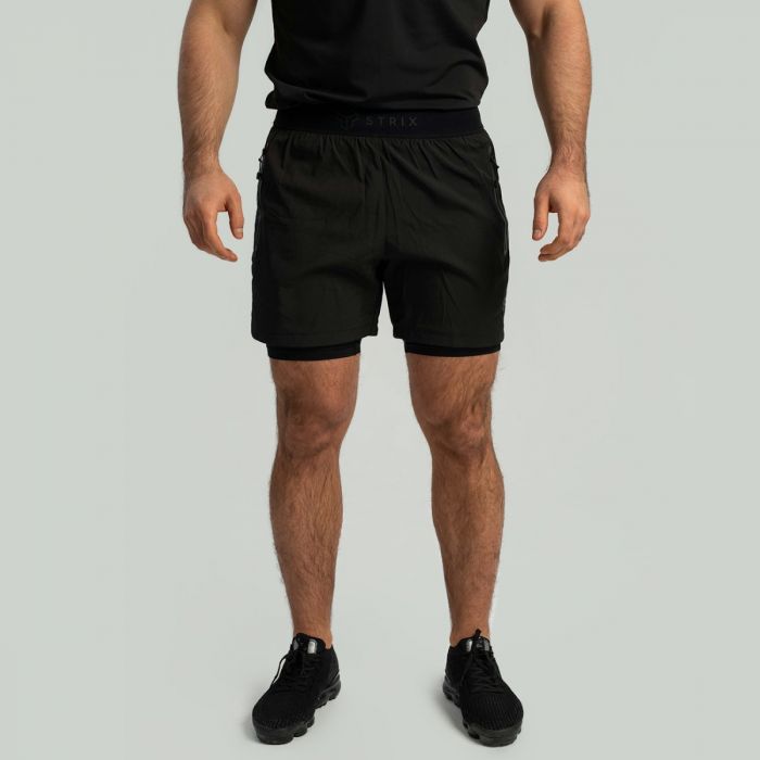 2in1 shorts black - STRIX