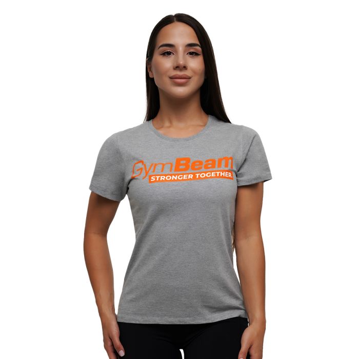 Women‘s Stronger Together T-Shirt Grey - GymBeam XS