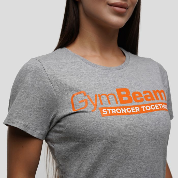 Women‘s Stronger Together T-Shirt Grey - GymBeam XS