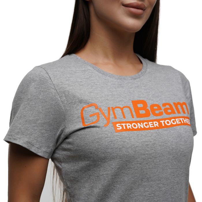 Women‘s Stronger Together T-Shirt Grey - GymBeam XS