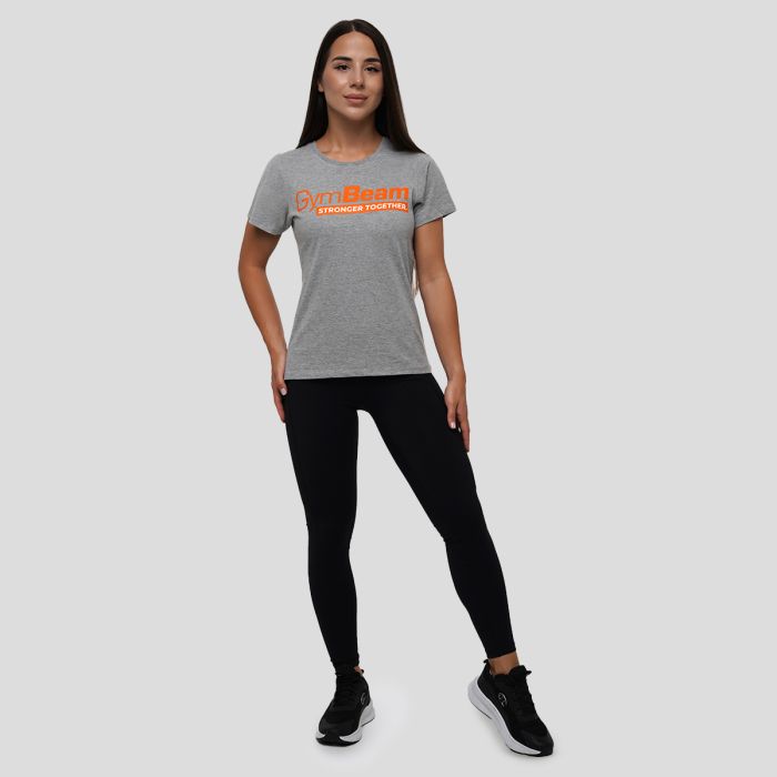 Women‘s Stronger Together T-Shirt Grey - GymBeam XS