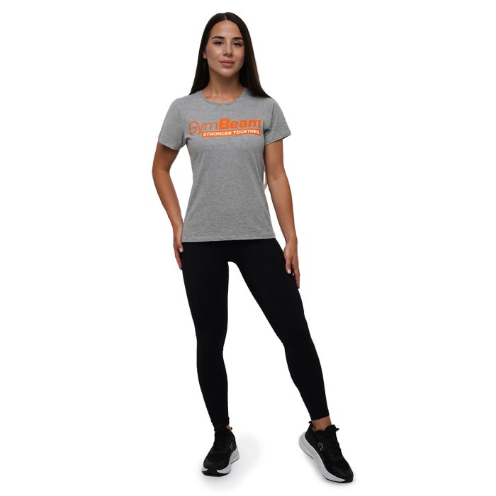 Women‘s Stronger Together T-Shirt Grey - GymBeam XS